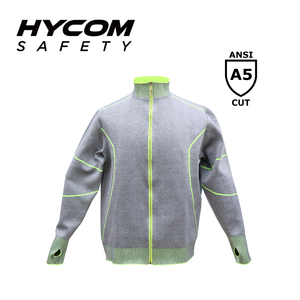 HYCOM Vêtements résistants aux coupures ANSI 5 avec trou pour le pouce Vêtements EPI haute visibilité