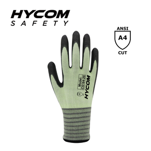 HYCOM Gant résistant aux coupures ANSI 4 18G recouvert de mousse de nitrile super fine, gants EPI