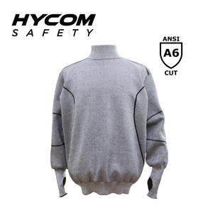 HYCOM ANSI 6 Gris Vêtements résistants aux coupures avec trou pour le pouce Protection de la paume Vêtements EPI