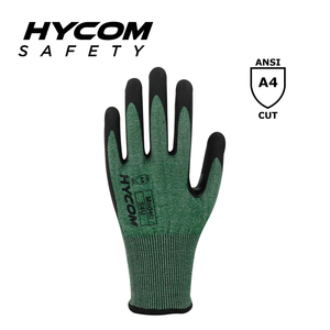HYCOM Gant résistant aux coupures 18G ANSI 4 avec revêtement en nitrile sablonneux Gant de sécurité super fin