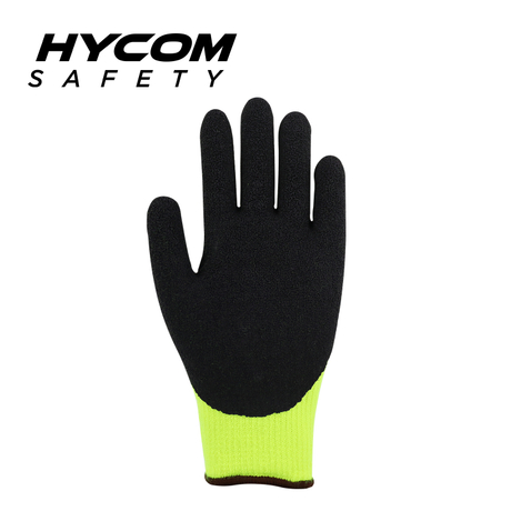 HYCOM Gant acrylique plus chaud 7G avec revêtement en mousse de latex et doublure polaire, gant de travail thermique