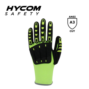 HYCOM Gant résistant aux coupures ANSI 3 à couper le souffle enduit de gants de travail Sandy Nitrile TPR