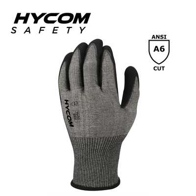 HYCOM Gant résistant aux coupures ANSI 6 18G avec gants EPI avec revêtement en mousse de nitrile sur la paume